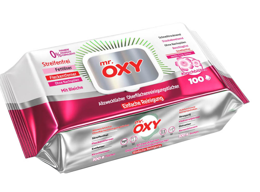 Mr. OXY почистващи мокри кърпи Maxima х 100 броя Cherry